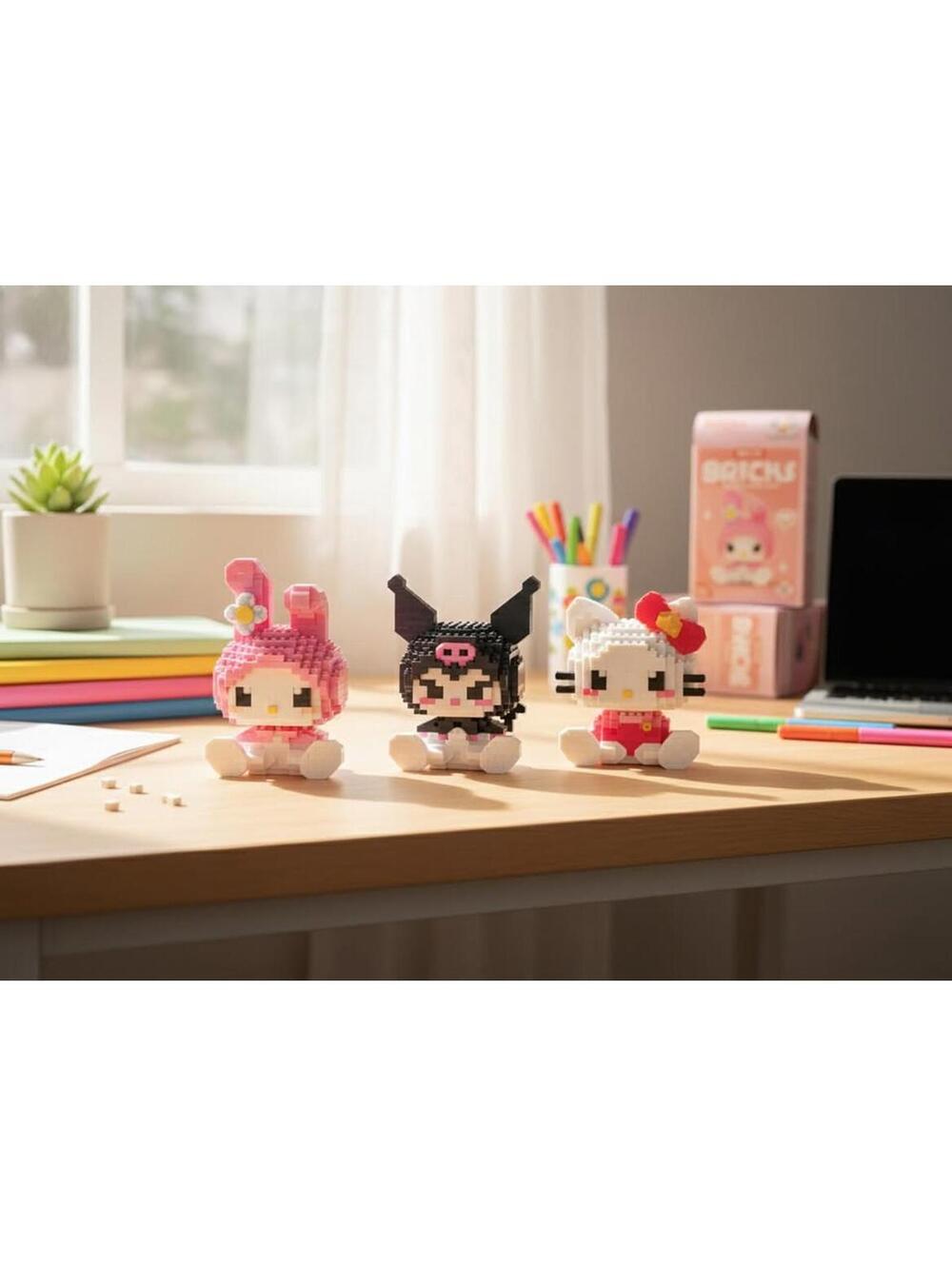 Hello Kitty like Lego Character 3D Nano-Brick Building Sets Pack Of (3)